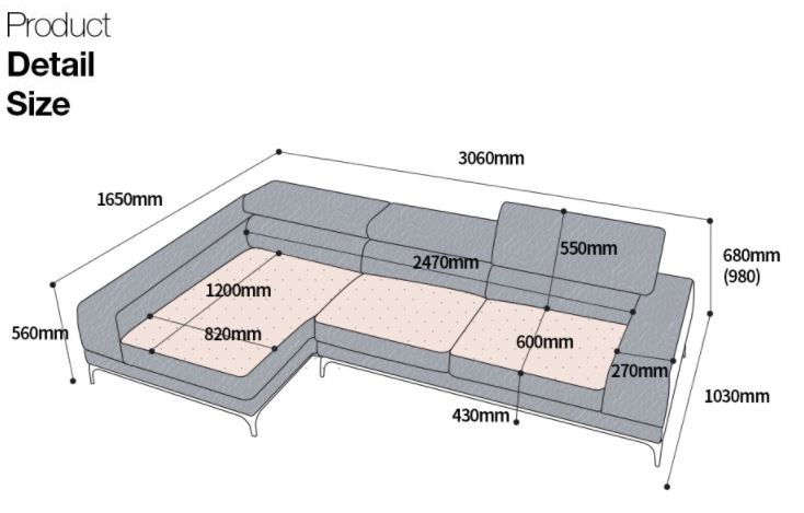 Sofa góc L hiện đại da Microfiber HNS21 - Ảnh 9