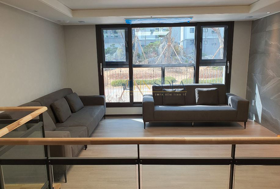 Mẫu sofa văng 2 chỗ HNSN04 bọc nỉ màu nâu cá tính - Ảnh 4