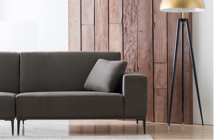 Mẫu sofa văng 2 chỗ HNSN04 bọc nỉ màu nâu cá tính - Ảnh 5