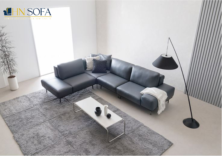 Sofa may đo đa phong cách góc giả da Microfiber sang trọng HNS22 - Ảnh 3