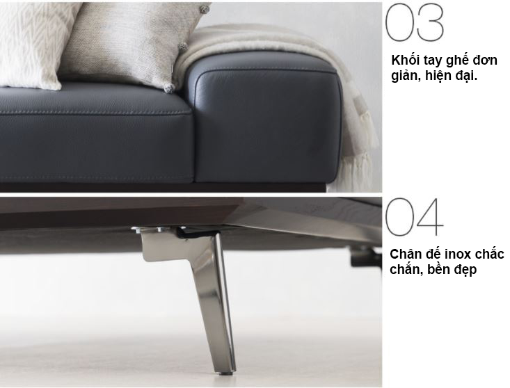 Sofa may đo đa phong cách góc giả da Microfiber sang trọng HNS22 - Ảnh 6