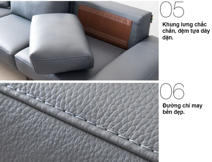 Sofa may đo đa phong cách góc giả da Microfiber sang trọng HNS22 - Ảnh 17
