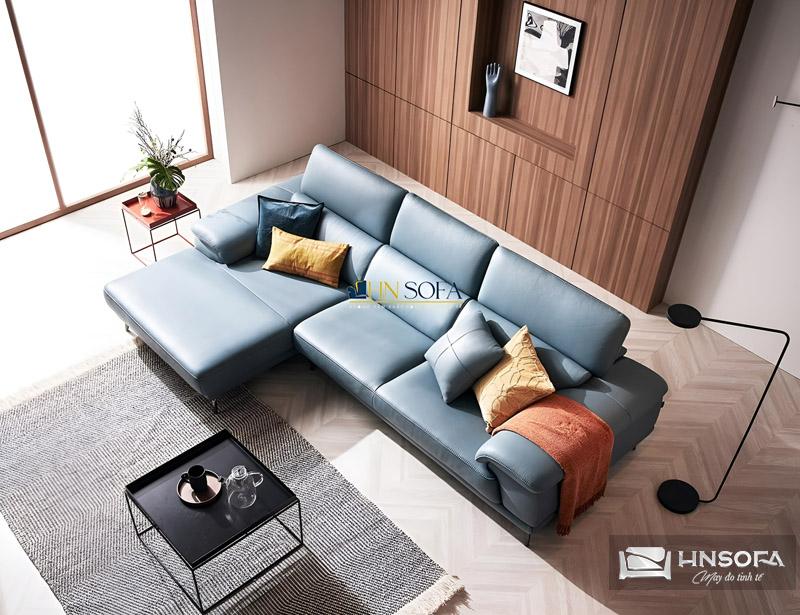 Sofa góc xanh dương HNS41 toát lên vẻ đẹp hiện đại cho không gian sống