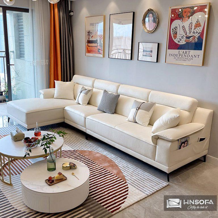 Mẫu ghế Sofa da bò thoải mái sang trọng