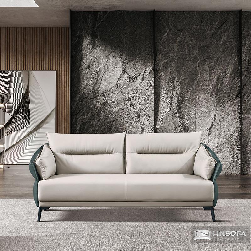 Bộ sofa bọc tiếp xúc da bò nhập khẩu Ý HNS232 - Ảnh 3
