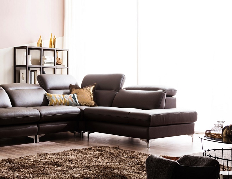 Sofa góc L giả da Microfiber HNS113