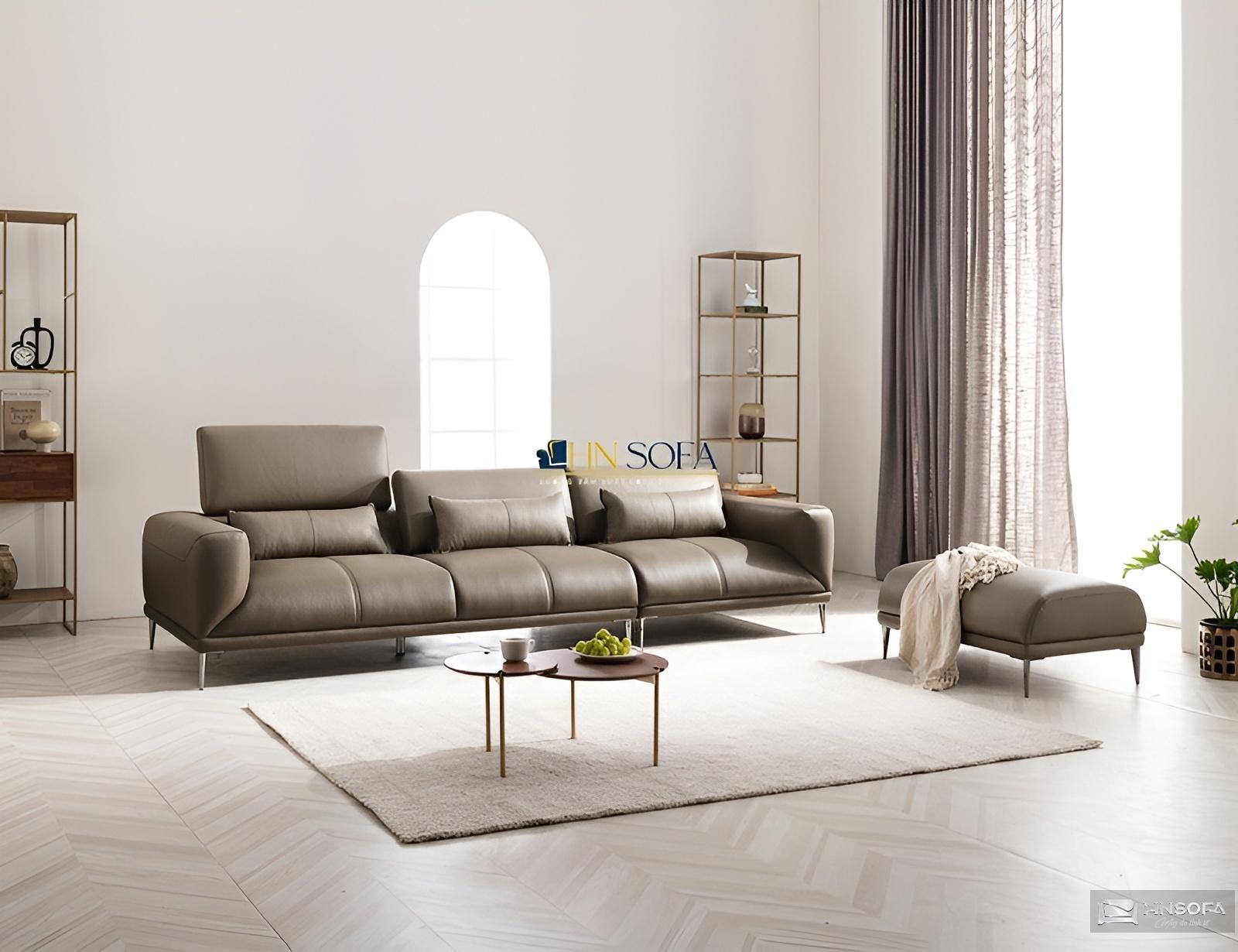 Sofa HNS110 văng 3 chỗ ngồi da thật