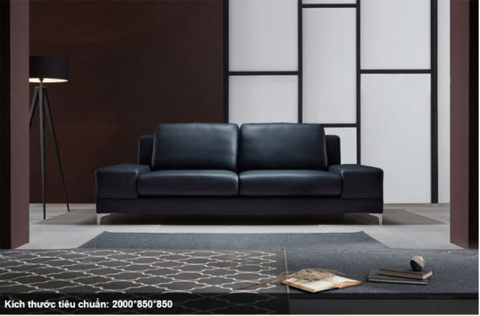 Sofa da thật 2 chỗ cho phòng khách nhỏ HNS05